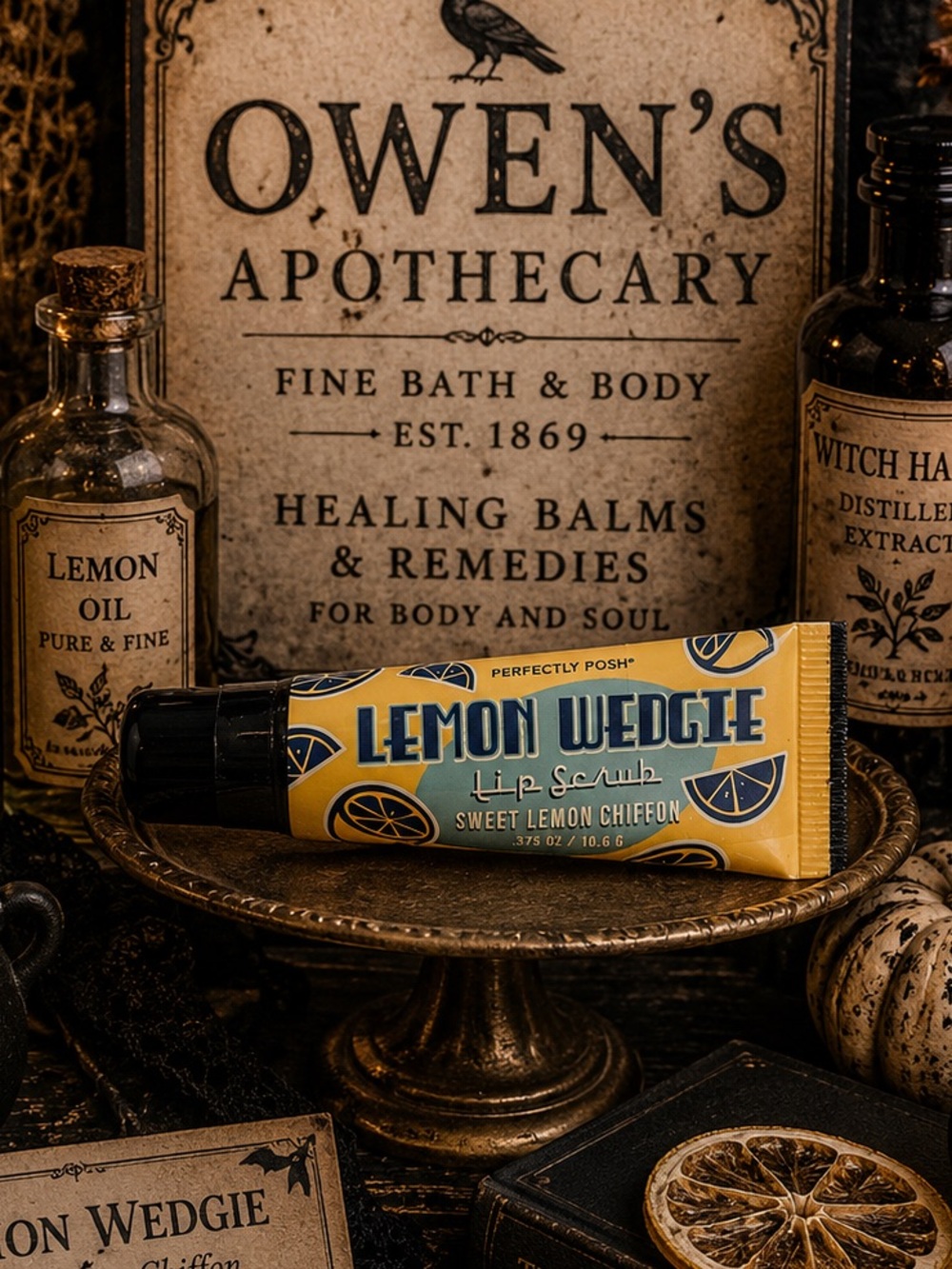 Rare Perfectly Posh Lemon Wedgie Sweet Lemon Chiffon Lip Scrub HTF Discontinued